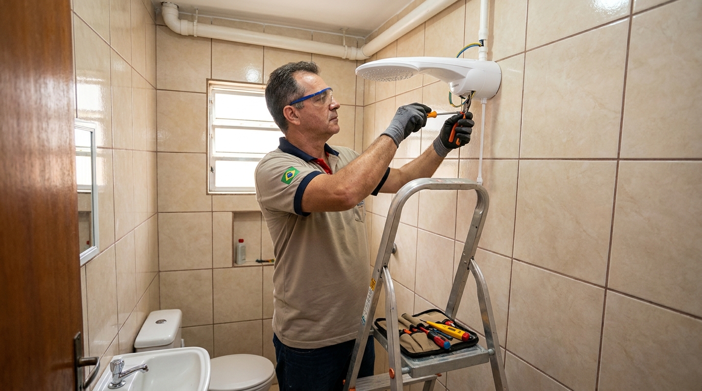 Substituição de Chuveiro Antigo em Aracaju‑SE
